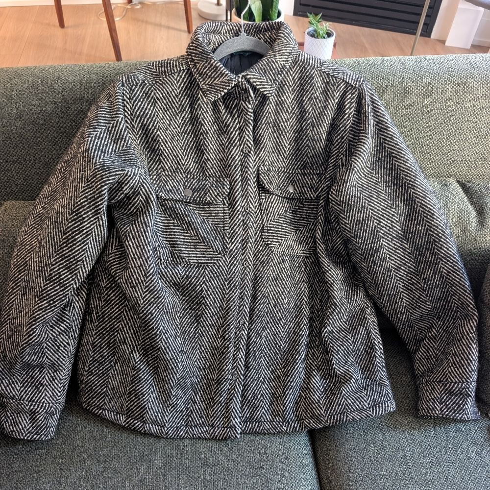 Black and White Herringbone Jacket